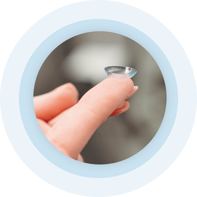 holding contact lens at True Eye Experts